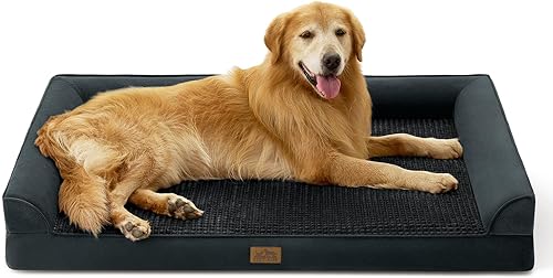 Miniatura 11 de Cama ortopédica para perros grandes y medianos, sofá para mascotas de tamaño L para perros y gatos, sofá de espuma de gran soporte en forma de U con
