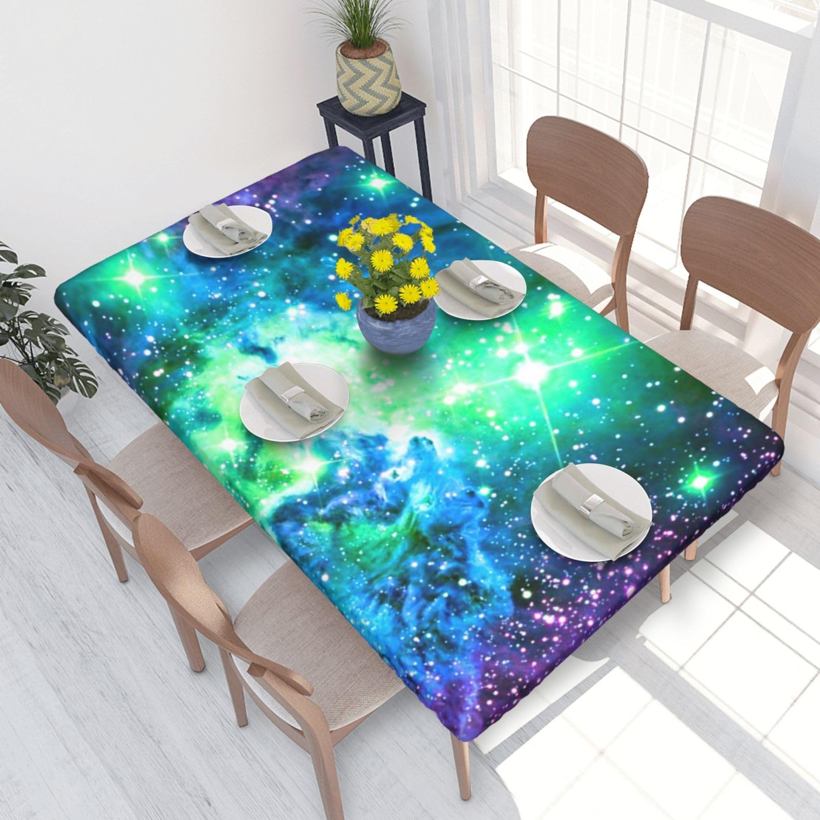 WKSGDSG Fitted Tablecloth For Dining Room 4ft, Elastic Edged Table Cover