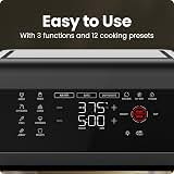 12-Quart 5-in-1 Air Fryer Oven with Digital Timer, Touchscreen, and 12 Presets - Family Size Countertop Convection Oven, Dishwasher-Safe Parts — image 5
