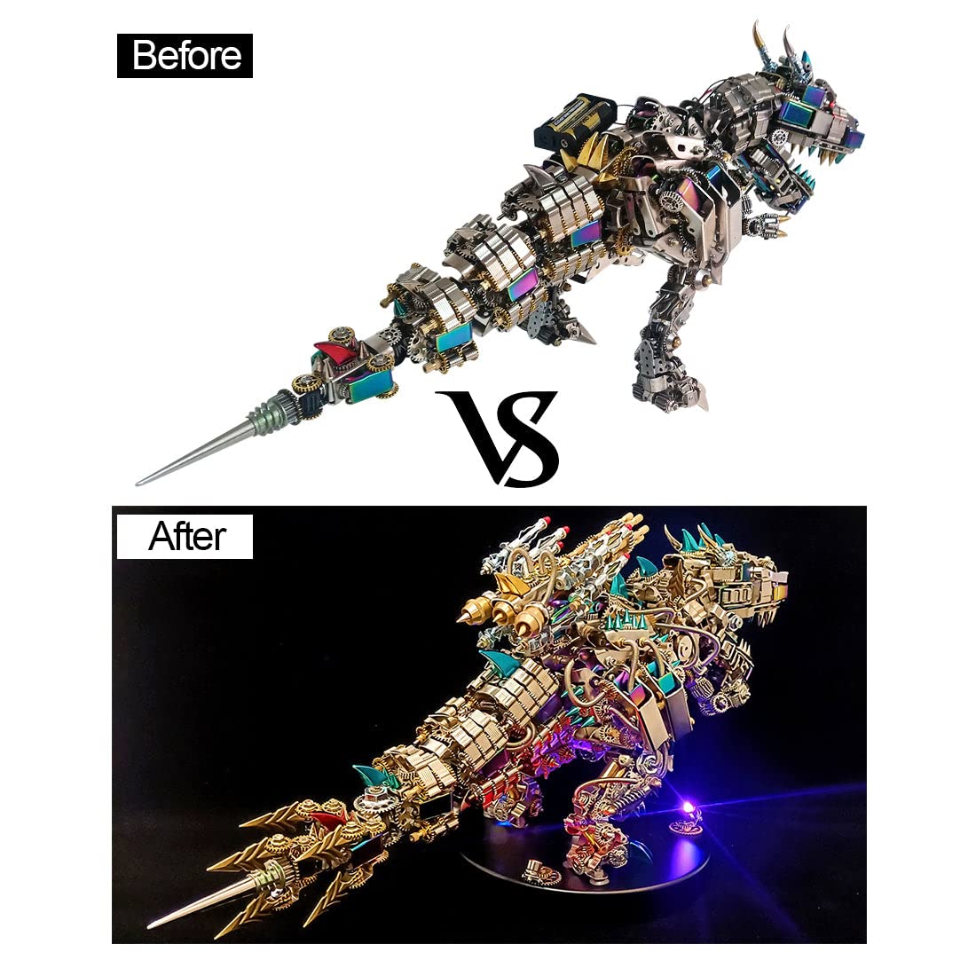 Zestaw narzędzi 3D puzzle metalowe 3D Puzzle metalowe Tyrannosaurus Rex zestaw modeli do składania Jigsaw-montaż rzemiosło dinozaurów łamigłówka