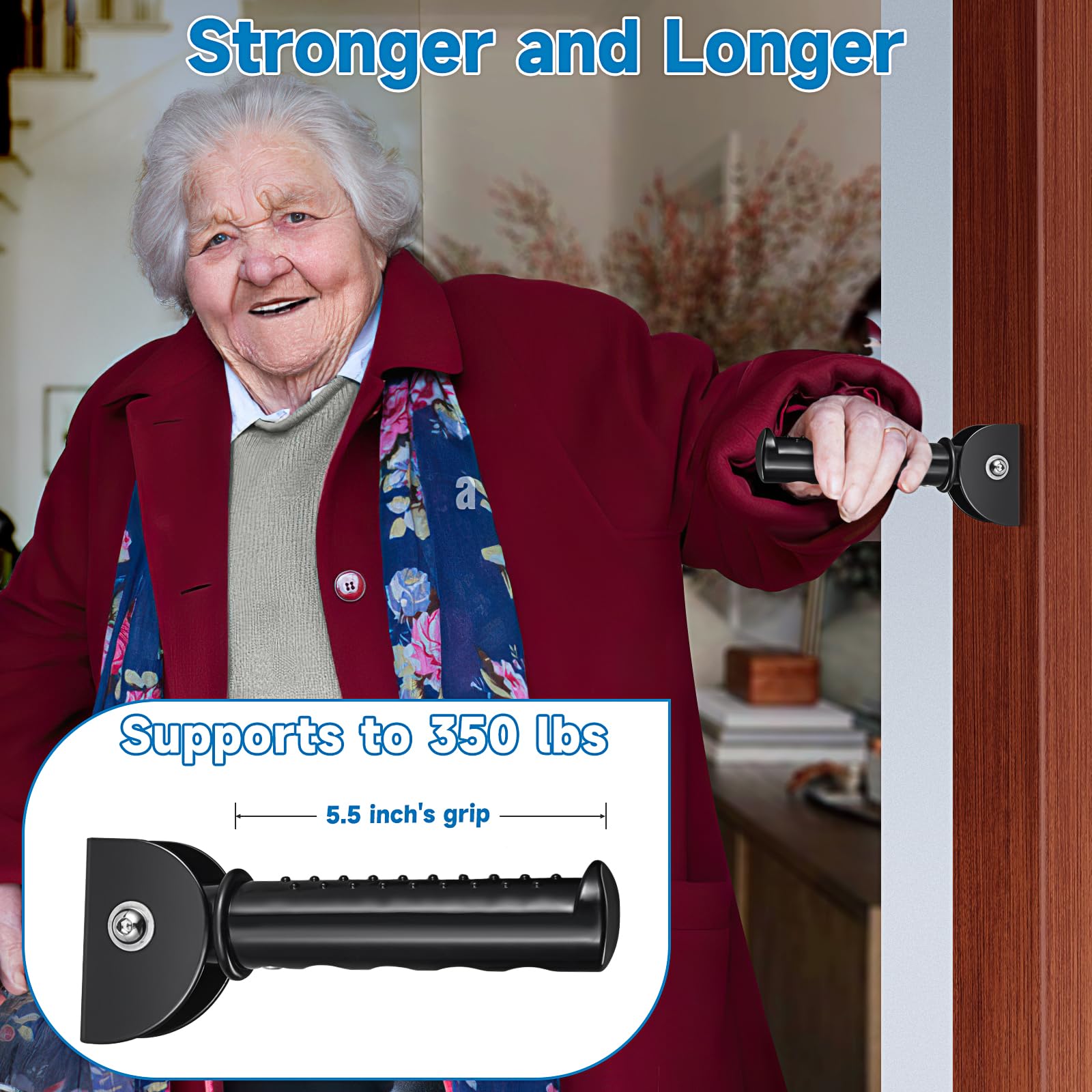 Barra de agarre para puerta/escaleras, asas de asistencia de seguridad para ancianos, mango de asistencia abatible para puerta, barra de agarre antideslizante para personas mayores, ancianos,