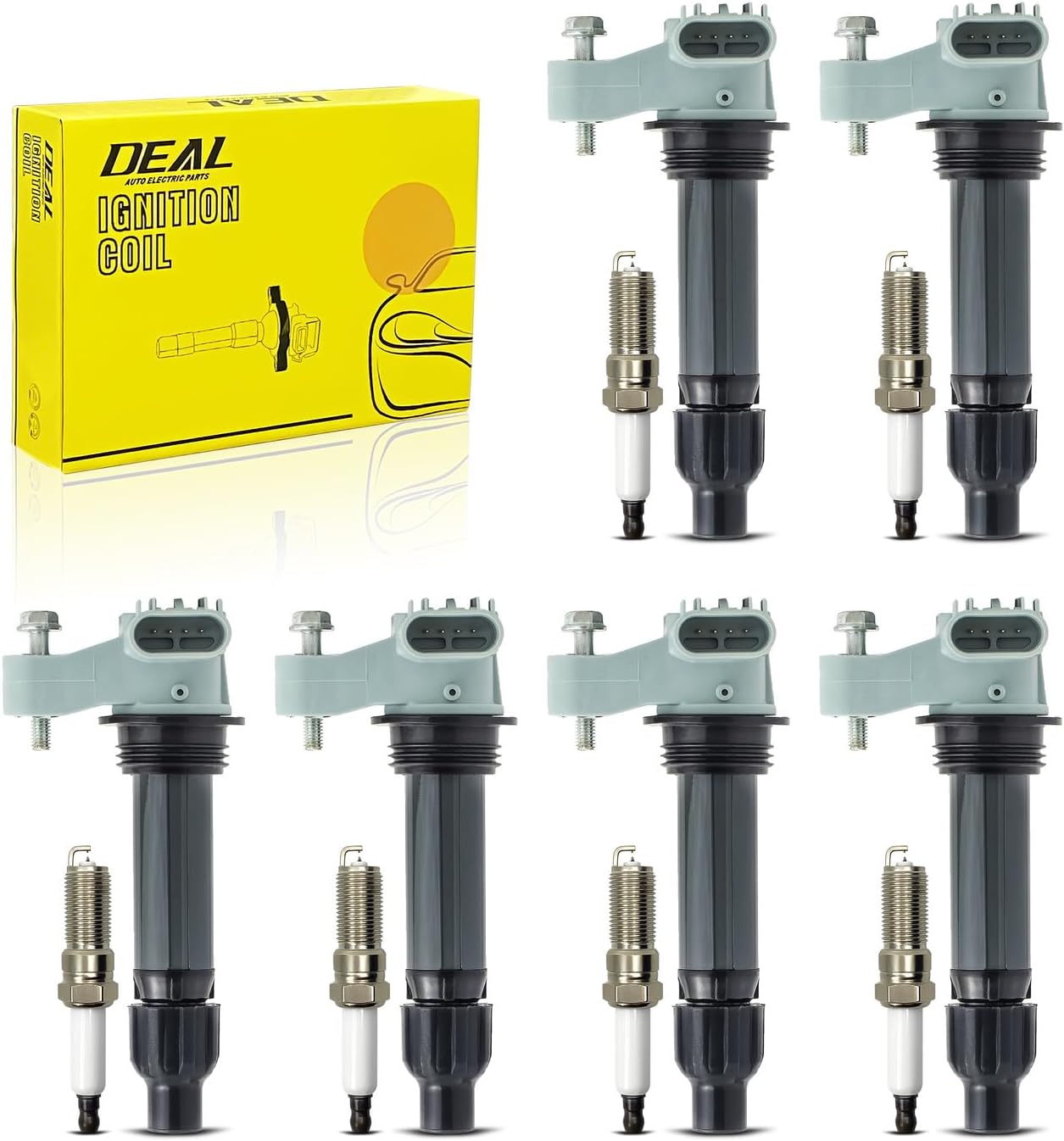 DEAL Set of 6 Ignition Coil Pack + Double Iridium Spark Plugs Fit Allure Enclave LaCrosse ATS CTS XTS STS SRX CT4 Camaro Caprice Equinox Captiva Sport Traverse Impala Malibu 3.6L 3.0L 3.2L V6 & Multi