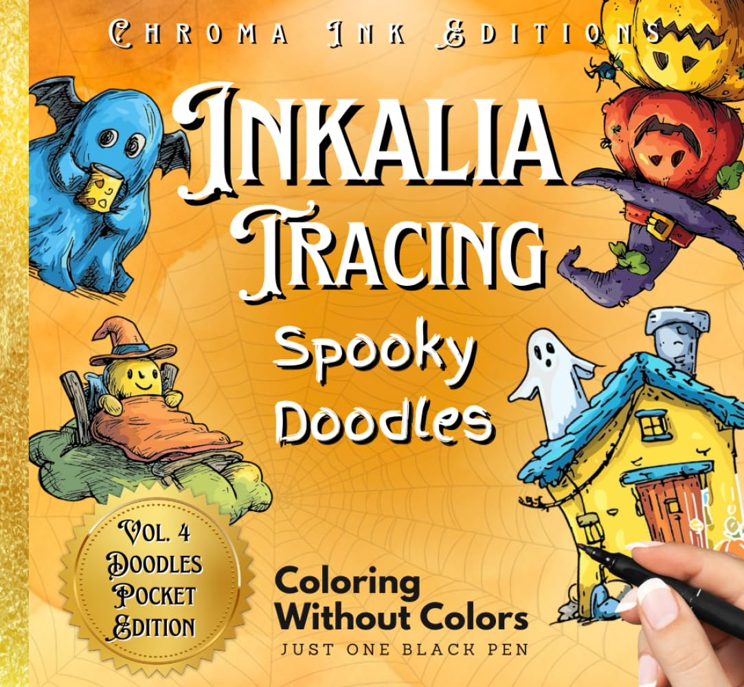 Inkalia Tracing Pocket Halloween Edition: Cozy Spooky Doodles Bold and Easy: Relaxing Ink Tracing & Doodle Art for All Ages — Fun, Spooky, and Perfect ... Pen Lovers (Inkalia Doodles Pocket Edition)