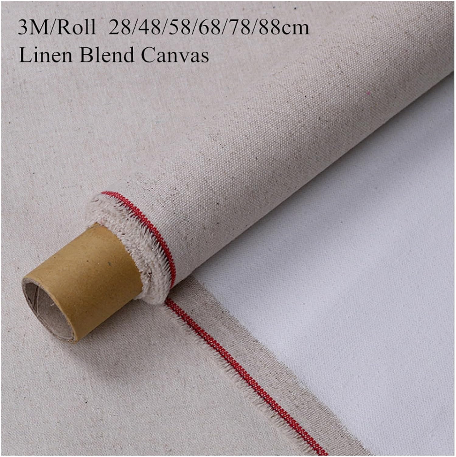 3m Blank Canvas Roll, Linen Blend Primed for Painting Layer Oil(Width 68cm)