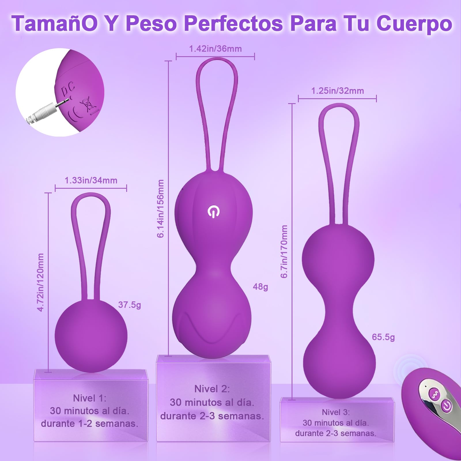 Vibradorador Mujer Juguetes Eróticos Para Pareja Sexuales Vibrador Mando Distancia 3 en 1 Bolas Chinas Consoladores.. para Mujer con Vibración Vibradores Vibradorador Clítoris Control Remoto 10 Modos