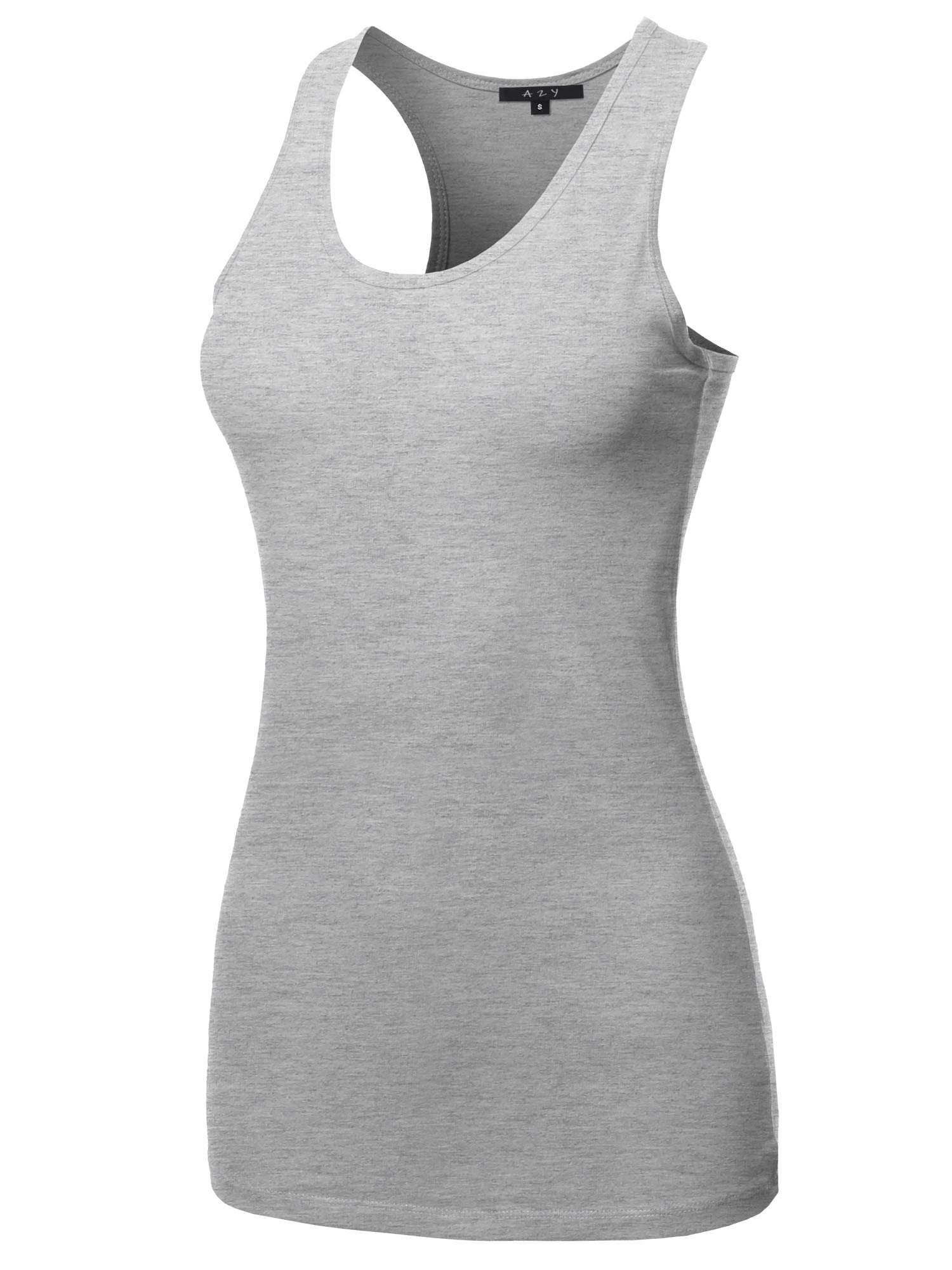 A2Y Women's Basic Solid Soft Cotton Scoop Neck Racer-Back Tank Top