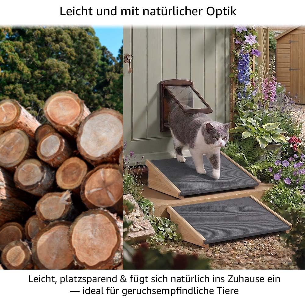 unipaws Hundetreppe 2er Pack, rutschfeste Hunderampe mit Gummioberfläche, Sanfte Einstiegshilfe für kleine & mittlere Hunde & Katzen, Gelenkschonend für Senioren, Indoor Rampe für Bett & Sofa