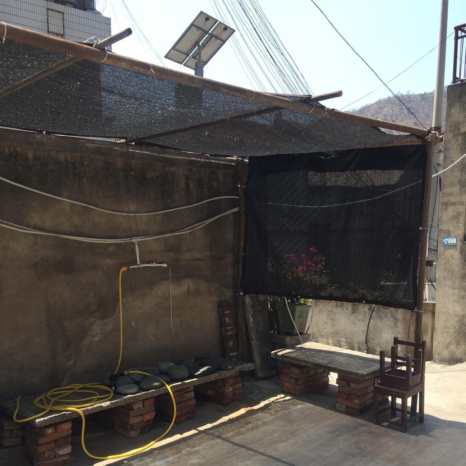 Cubierta de Tela con protección Solar de 4x6 m, Red de Sombra para Plantas de jardín, Lona de Malla de Sombra para Patio, Red de Sombra para Cubierta de Plantas, Malla de protección Solar ne