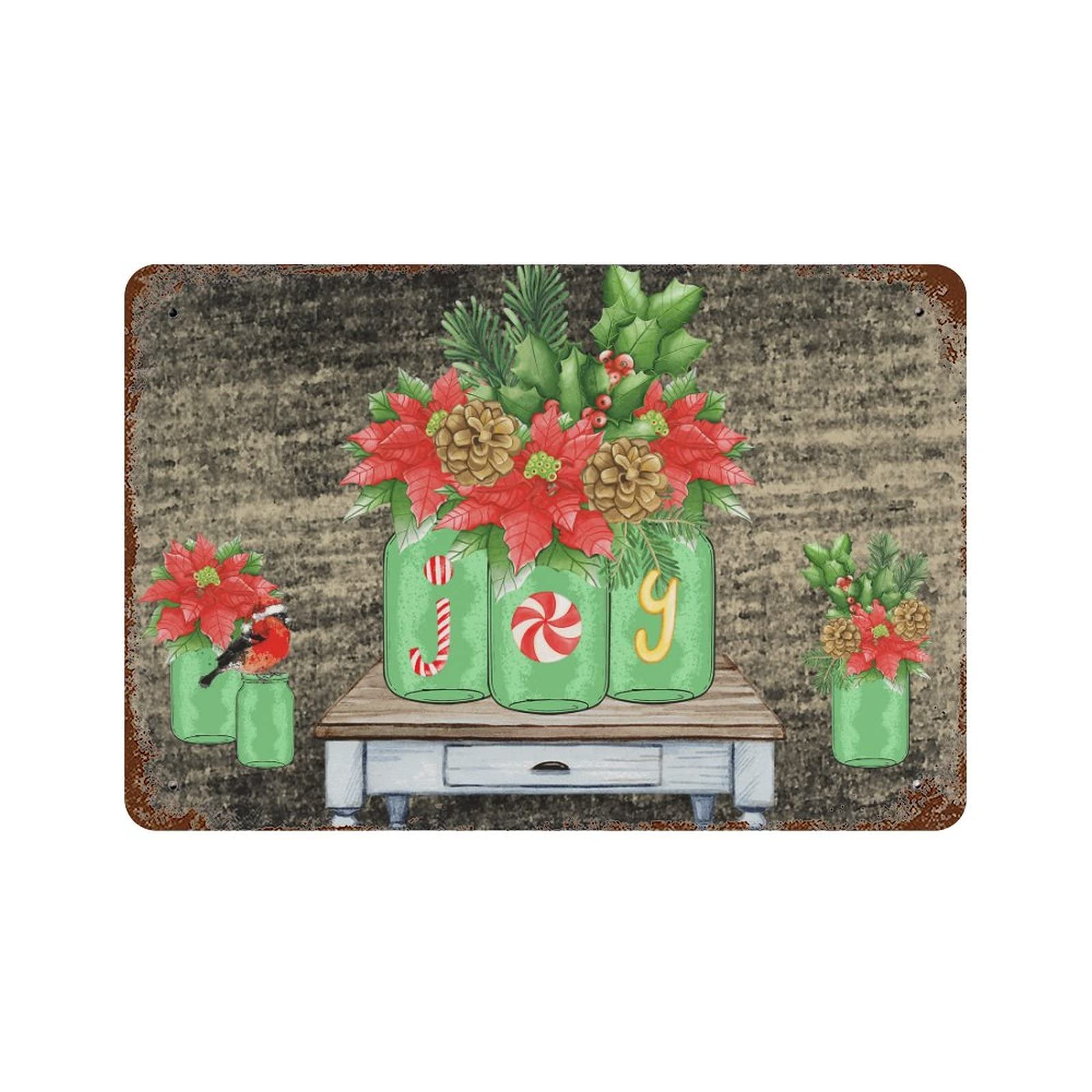 Panneau aluminium Happy New Year vintage retro 30,5 x 45,7 cm