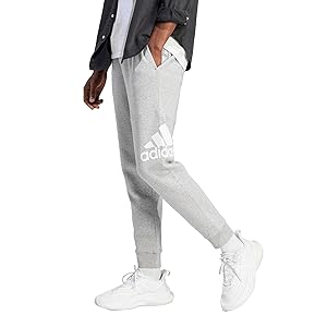 Adidas Men's Essentials Fleece Tapered Cuff Big Logo Pants