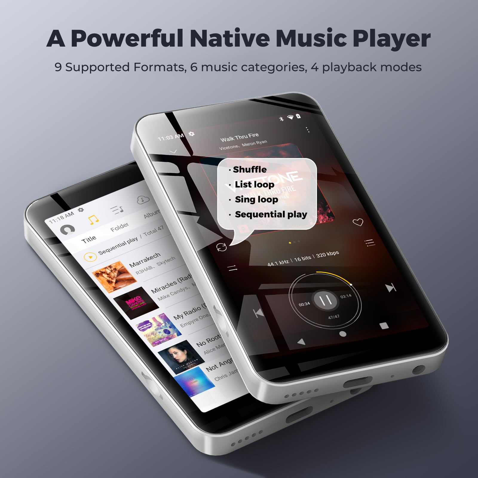 innioasis - Reproductor G1-MP3 con Bluetooth y reproductores de vídeo