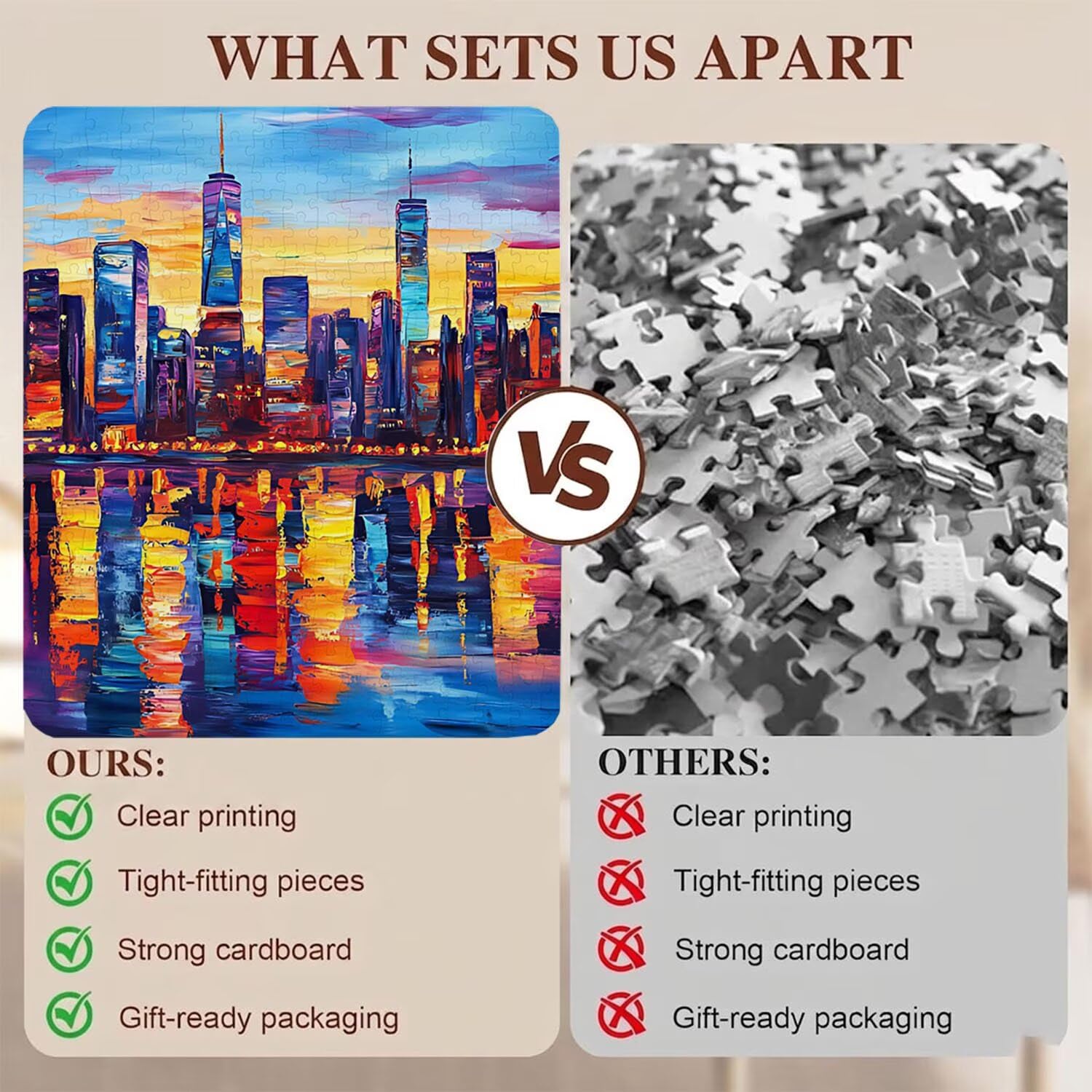 Città colore Puzzle 3000 Pezzi per Adulti, Puzzle in Legno - Collezione Classica con Poster Incluso - Sfida di Concentrazione e Passatempo Antistress, Gioco Educativo per Famiglia, 122 x 81 cm f0-46