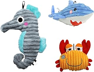 ipawspace Squeaky Plush Dog Toy Pack for Puppy, Small Stuffed Puppy Chew Toys 3pcs Dog Toys Bulk with Squeakers, Cute Soft Pet Toy for Small Medium Size Dogs