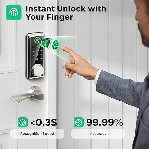 Miniatura 4 de Sophia Cerradura de puerta de entrada sin llave, cerraduras automáticas inteligentes para puerta delantera, llaveros y control remoto, cerrojo