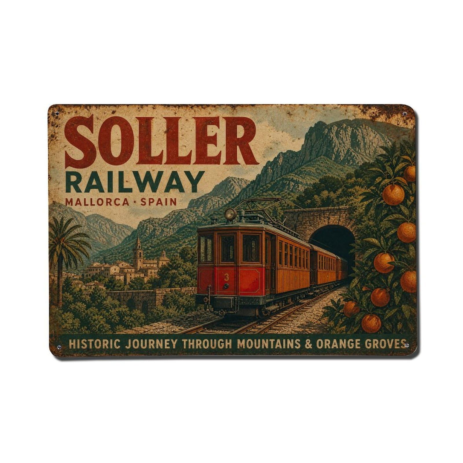 Metal Tin Sign Vintage Travel Mallorca Spain