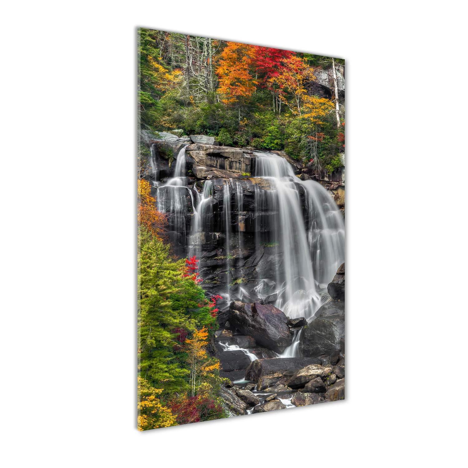 Chute d'eau en Automne sur Verre Acrylique : Dites Adieu aux Murs Vides et Ternes