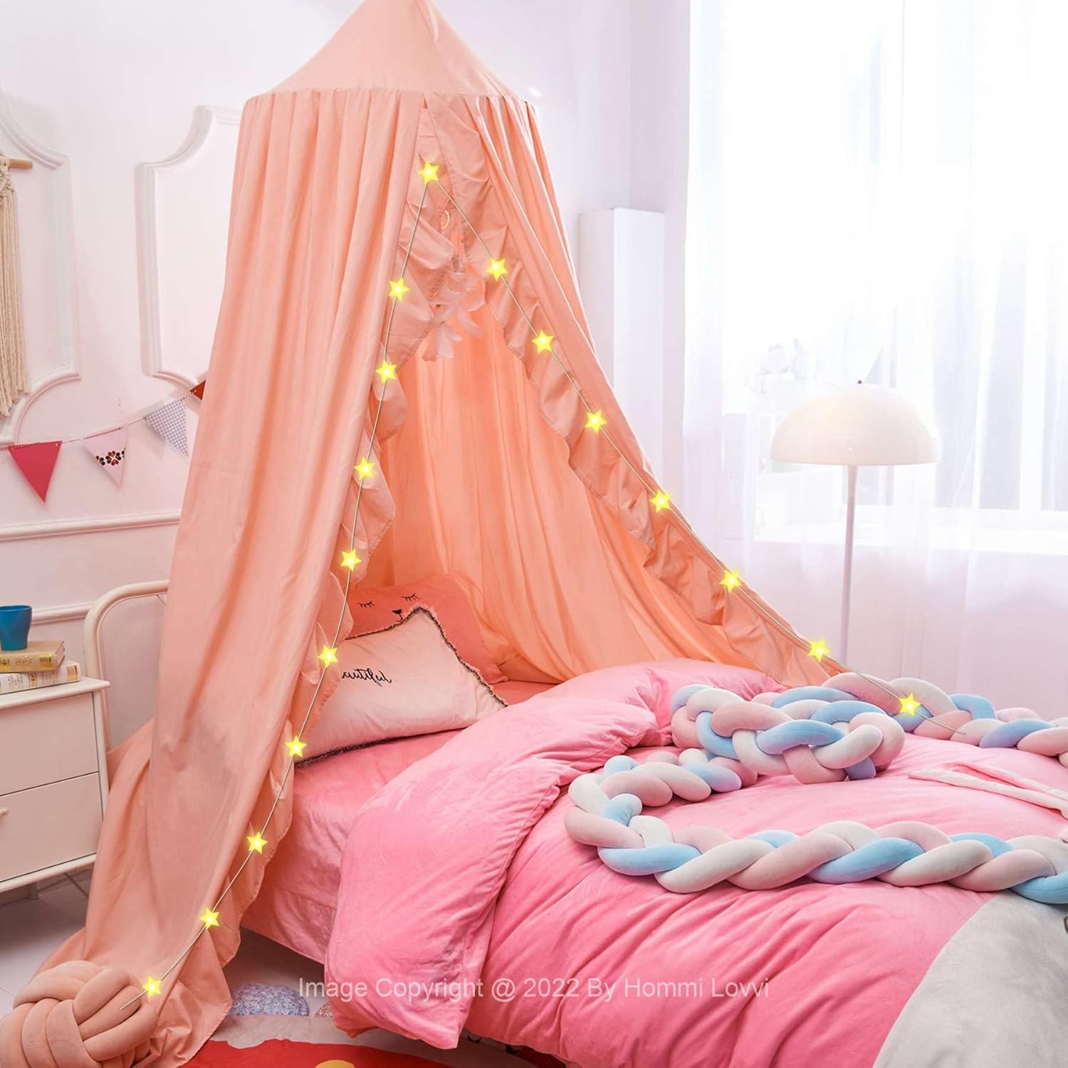 Hommi Lovvi Kids Bed Canopy, Dreamy Frills Canopy for Girls