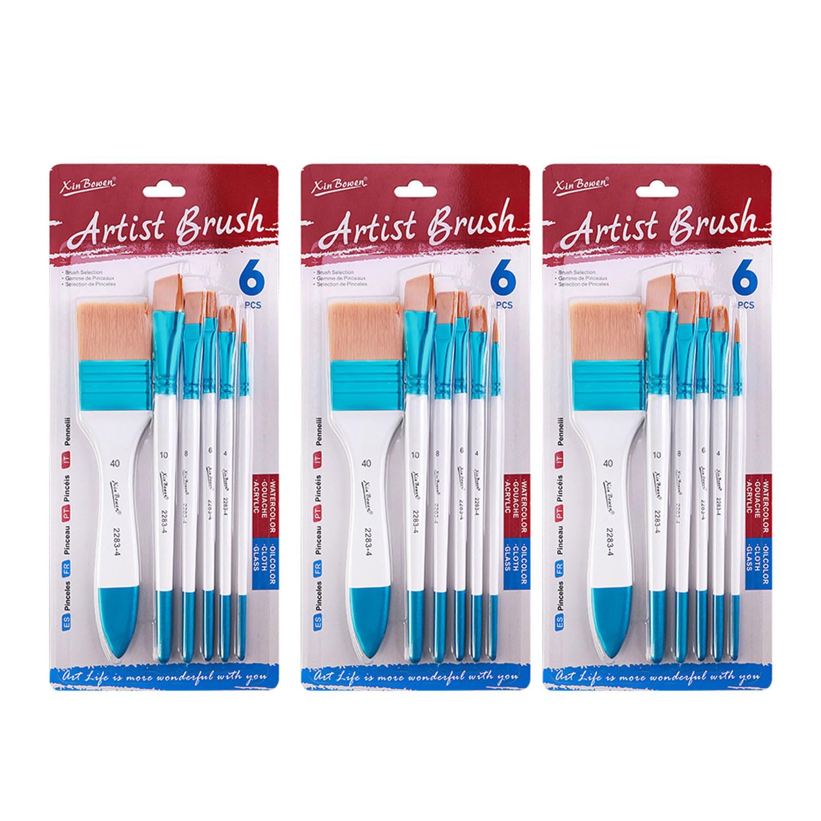 3 Set Paint Brush Set Watercolor Practical Paint Brushes Artist Brushes Drawing Supplies for Art Oil Painting