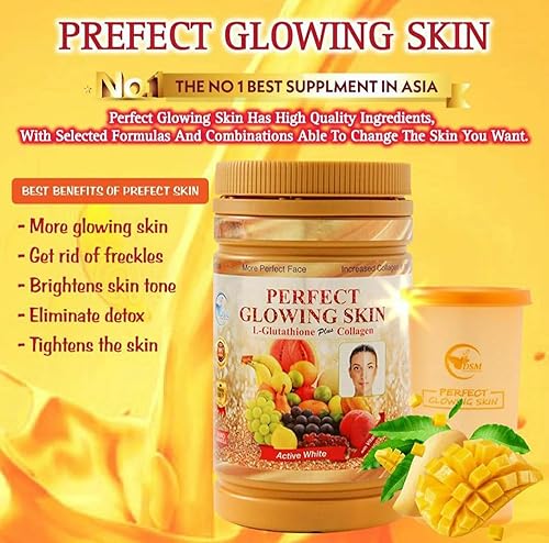 Miniatura 4 de DSM Health Worldwide Phyto Collagen Perfect Glowing Skin con L-glutatión Plus y colágeno activo polvo blanco suplementos 29.98 oz tarro