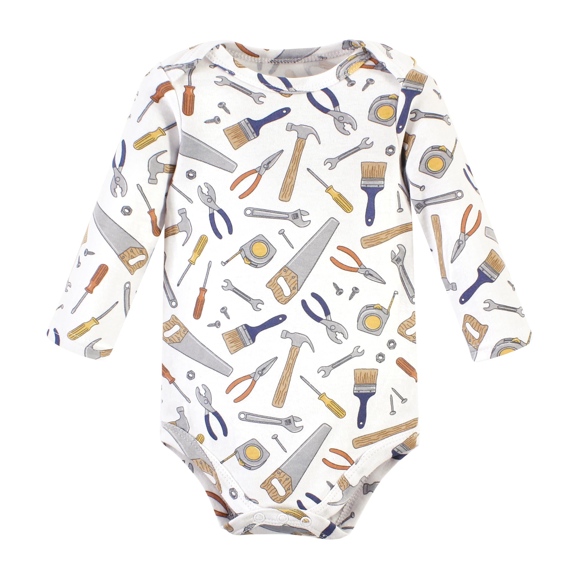 Hudson Baby Unisex Baby Cotton Long-Sleeve Bodysuits, Construction Work 3-Pack, 0-3 Months