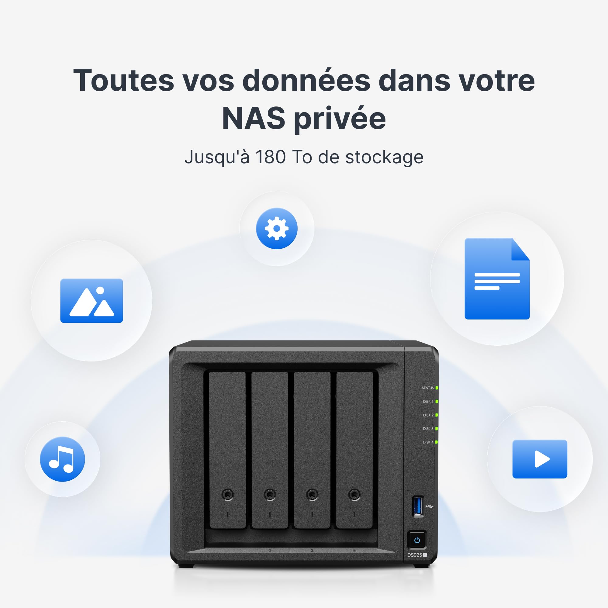 SYNOLOGY NAS DS925+ 4 Baies avec capacité Extensible (sans Disque)