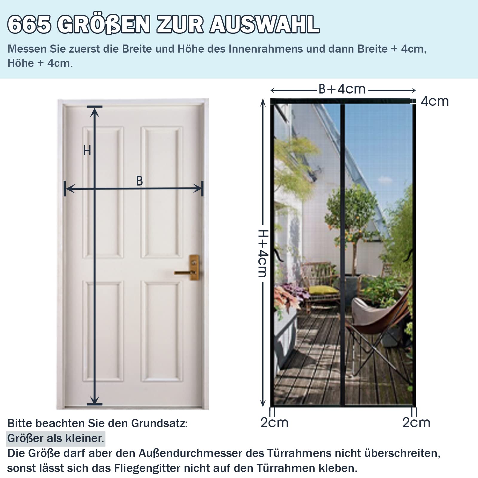 Insektenschutz Balkontür 100x185cm- Robustes Fiberglas & Stärkere Magneten, MagnetfliegengittertürEinfach Zu Installieren, Moskitonetz Tür Schwarz für Kellertür und Terrassentür