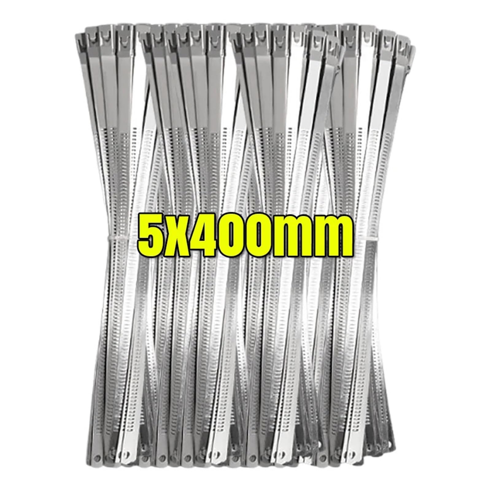 Violdhhjk 5X400mm Stainless Steel Metal Cable Tiemetal Zip Ties Stainless Steel Cable Ties Self Locking Metal Wrap Strap Multipurpose Cable Tie Wire Fasteners Hardware Organizer(,30Pcs)