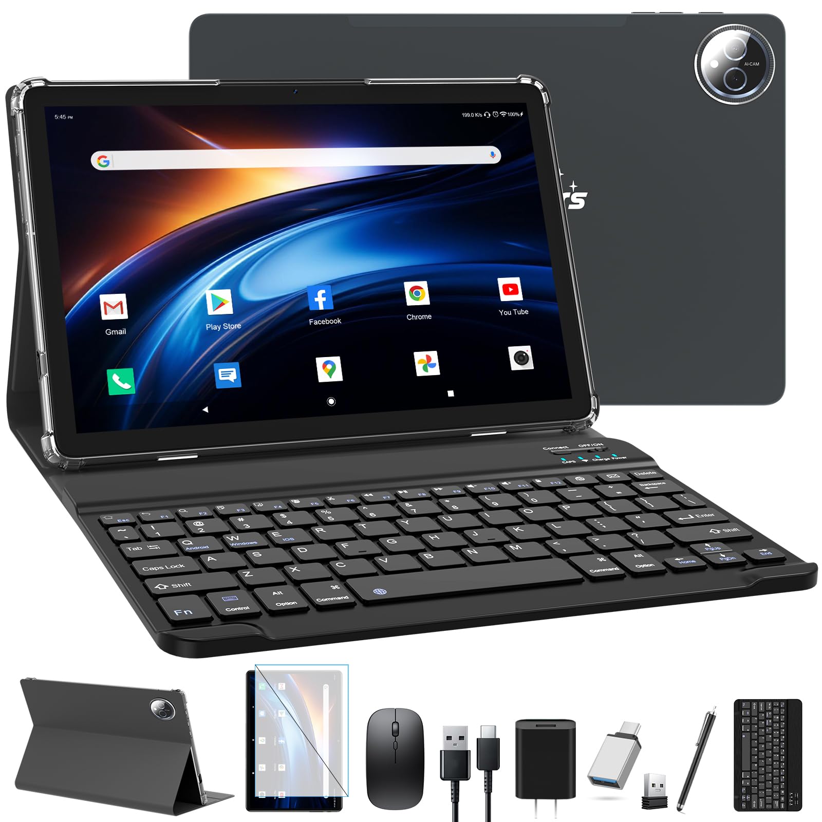 11 Inch Tablet Android Tablets, 2026 Upgraded Android Tablet with Keyboard, 16GB RAM+128GB ROM/1TB Expendable, Octa-Core 2.0Ghz Processor, Dual 4G