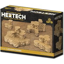 GF9 Hextech Volume 1 Atlean Steppes - 4 Painted Hills, Battlefield in A Box, Tabletop Ready Painted Terrain, Sci-Fi, RPG Accessory