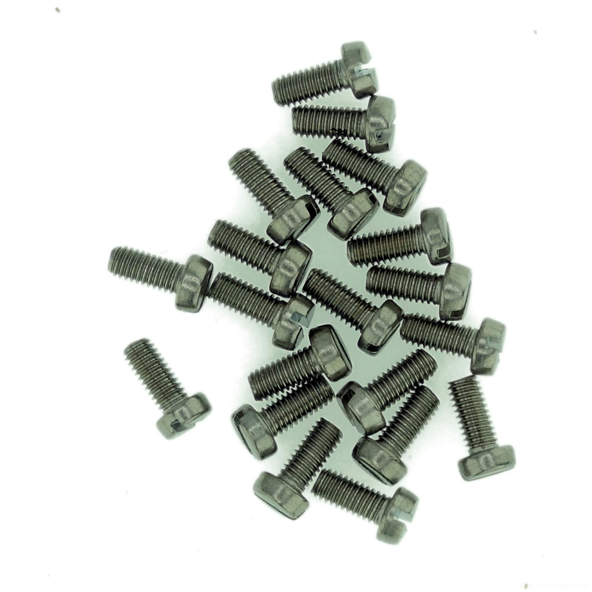 Singularity Supplies M2.6 (2.6Mm X 10Mm) Slot Cheese Machine Screw (Bolt) - Stainless Steel (A2) (Pack Of 20)