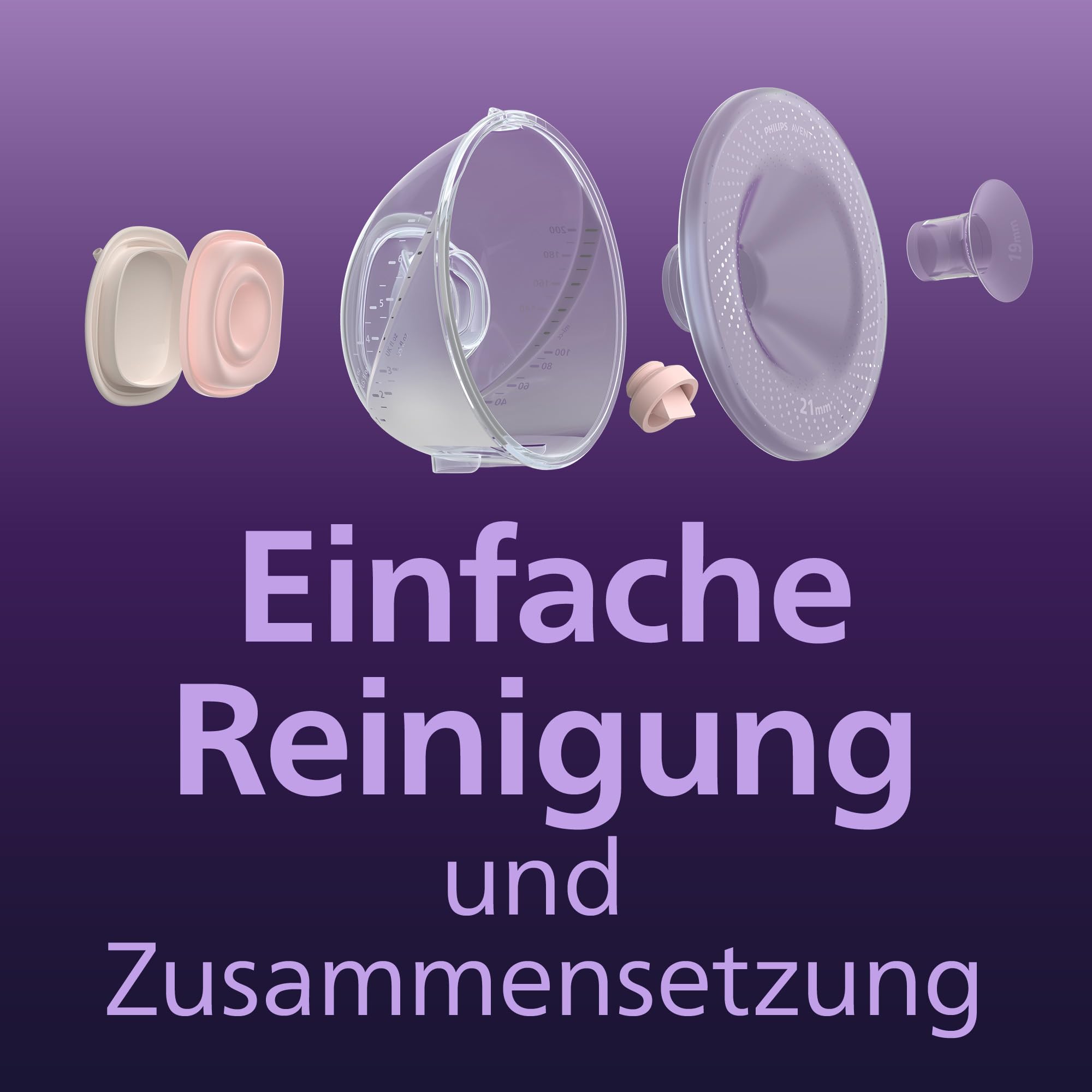 Philips AVENT Hands-free elektronische Einzelmilchpumpe, Motor in Krankenhausqualität, spiegelt den Trinkrhythmus des Babys wider, bis zu 85 Pumpbewegungen pro Minute, leichte Auffangschale, SCF531/11