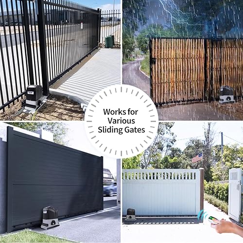 Miniatura 6 de TOPENS RK1200T - Abridor automático de puertas correderas con motor eléctrico para puertas deslizantes pesadas de hasta 3400 libras, operador de