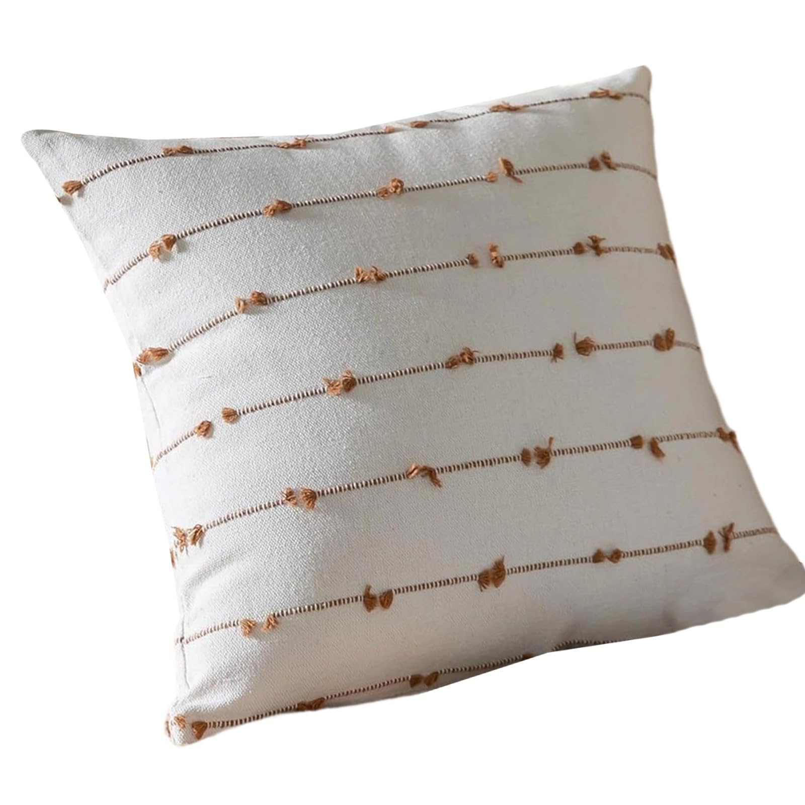 Elnwnnkc Jacquards Pillow Cover 45x45cm Comfortable Polycotton Blend Easy Maintenance Bedroom Decoration Breathable Thin Striped Pillowcase