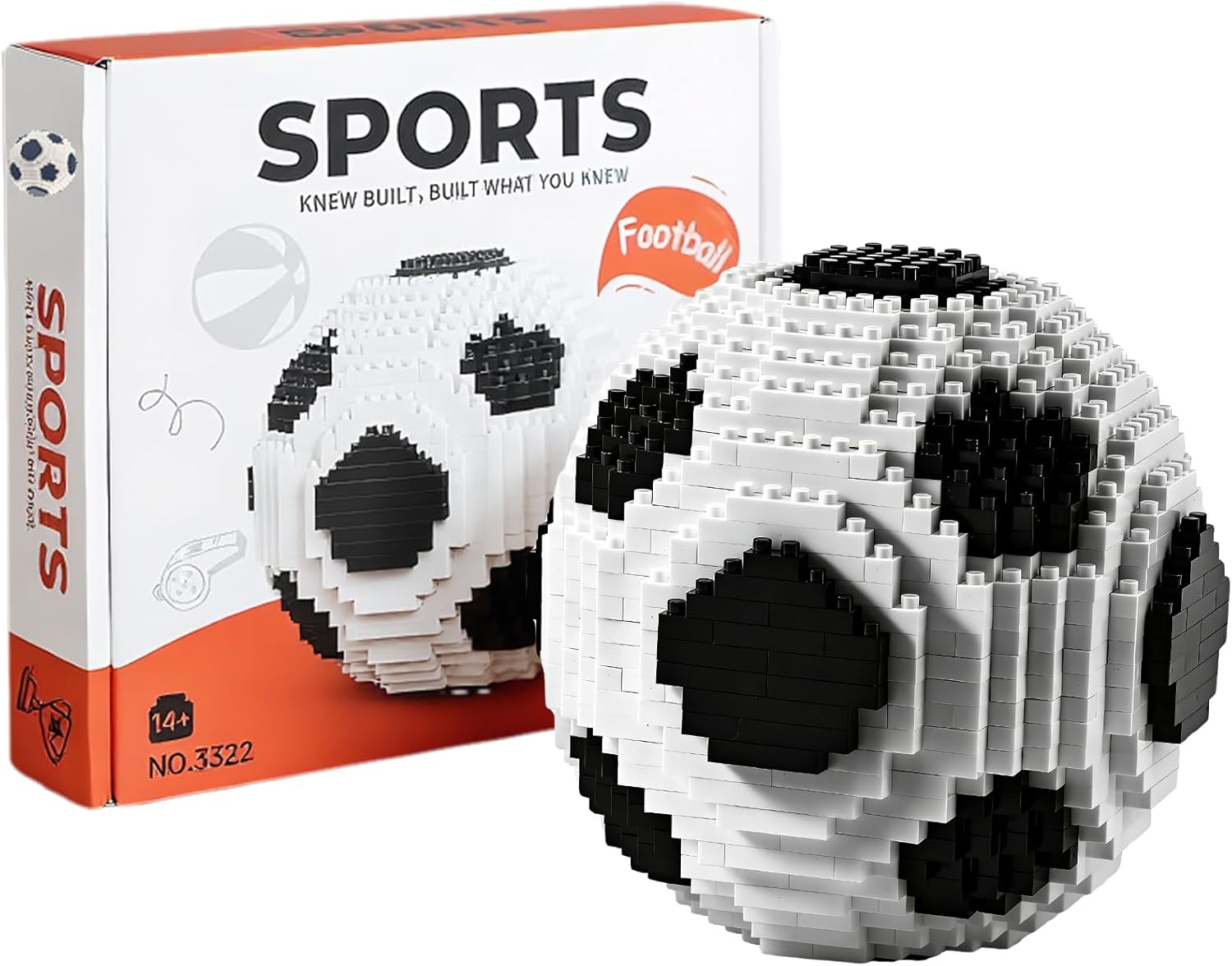 Soccer Ball Building Block Set，Black and White Soccer Model Toys， Gift for Teenagers who Love Sports and Games (850 Pieces)