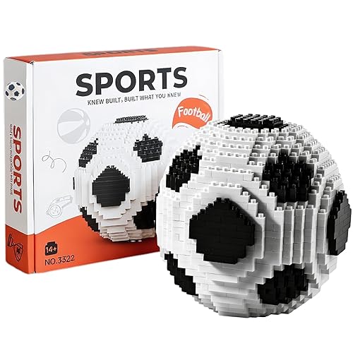 Soccer Ball Building Block Set，Black and White Soccer Model Toys，