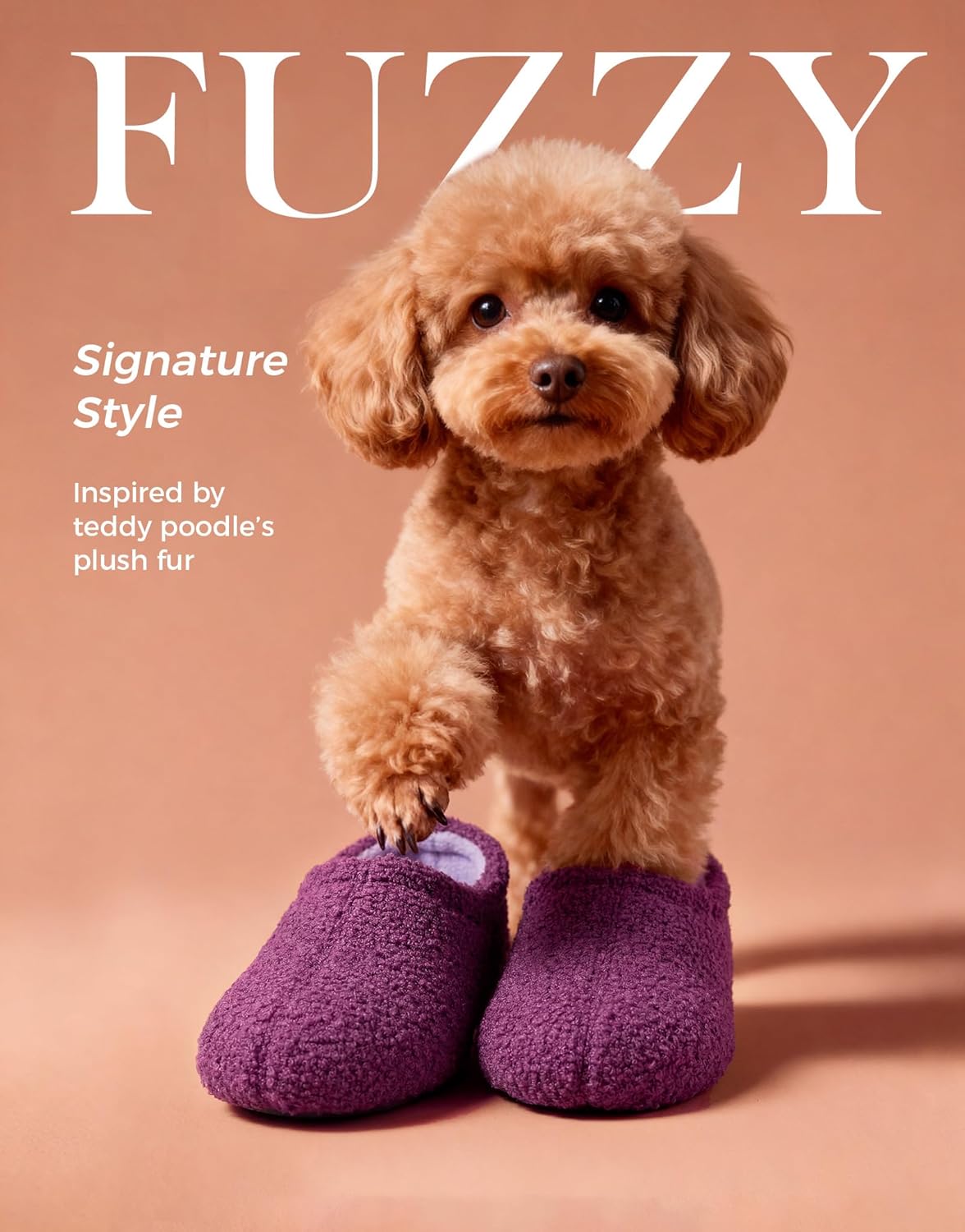 HomeTop Women's Fuzzy Curly Fur Memory Foam Loafer Slippers with Polar Fleece Lining - Image 4