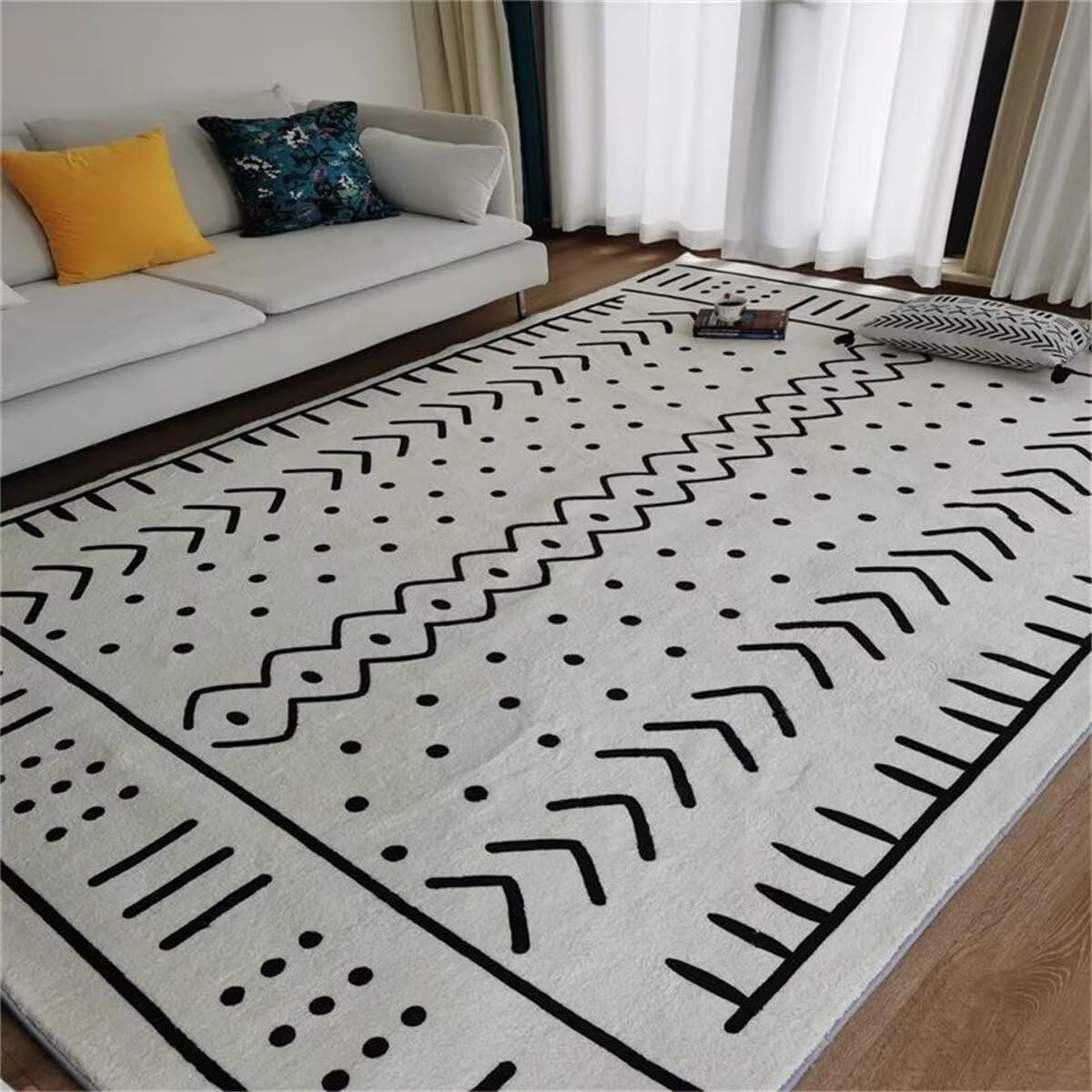 Tische Wohnzimmer Teppich Auslegware Grauer einfacher Wohnzimmerteppich Sofazubehör pflegeleicht waschbar Teppich Kind 80X200CM