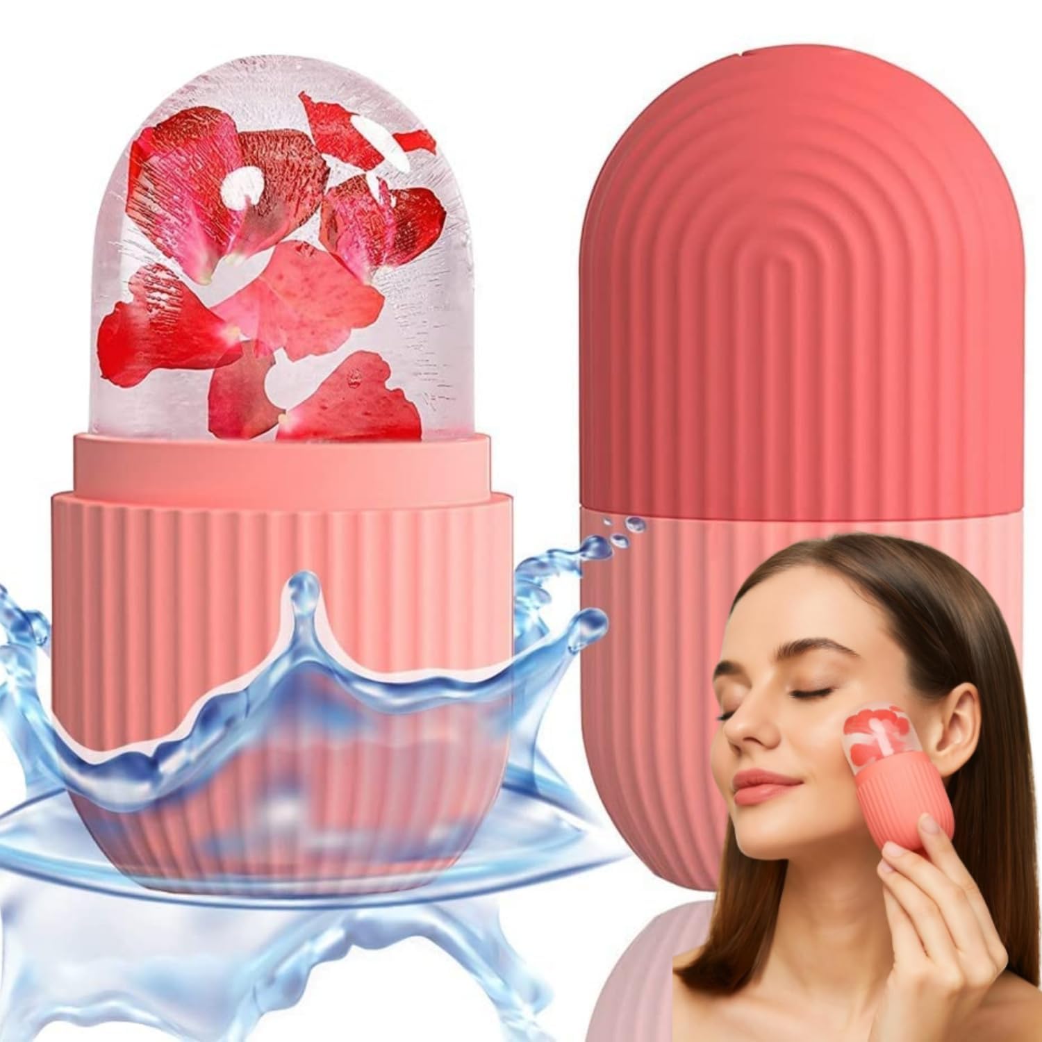 Face Ice Roller for Men & Women – Reusable & Unbreakable Face Massager for Glowing Skin, Puffy Eyes & Relaxation – Ice Cube Roller for Skin Care (Multicolor)-image-45