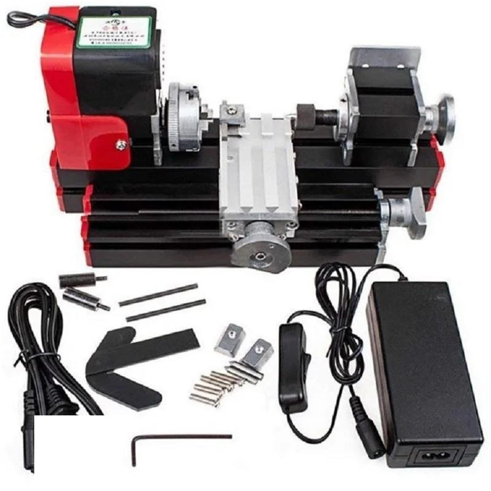 DIY Tool Big Power Mini Metall Drehmaschine, 24 W 20000 U/min Motor, ein Set Miniatur-Metall-Multifunktionsmaschine Industrie, Werkstatt