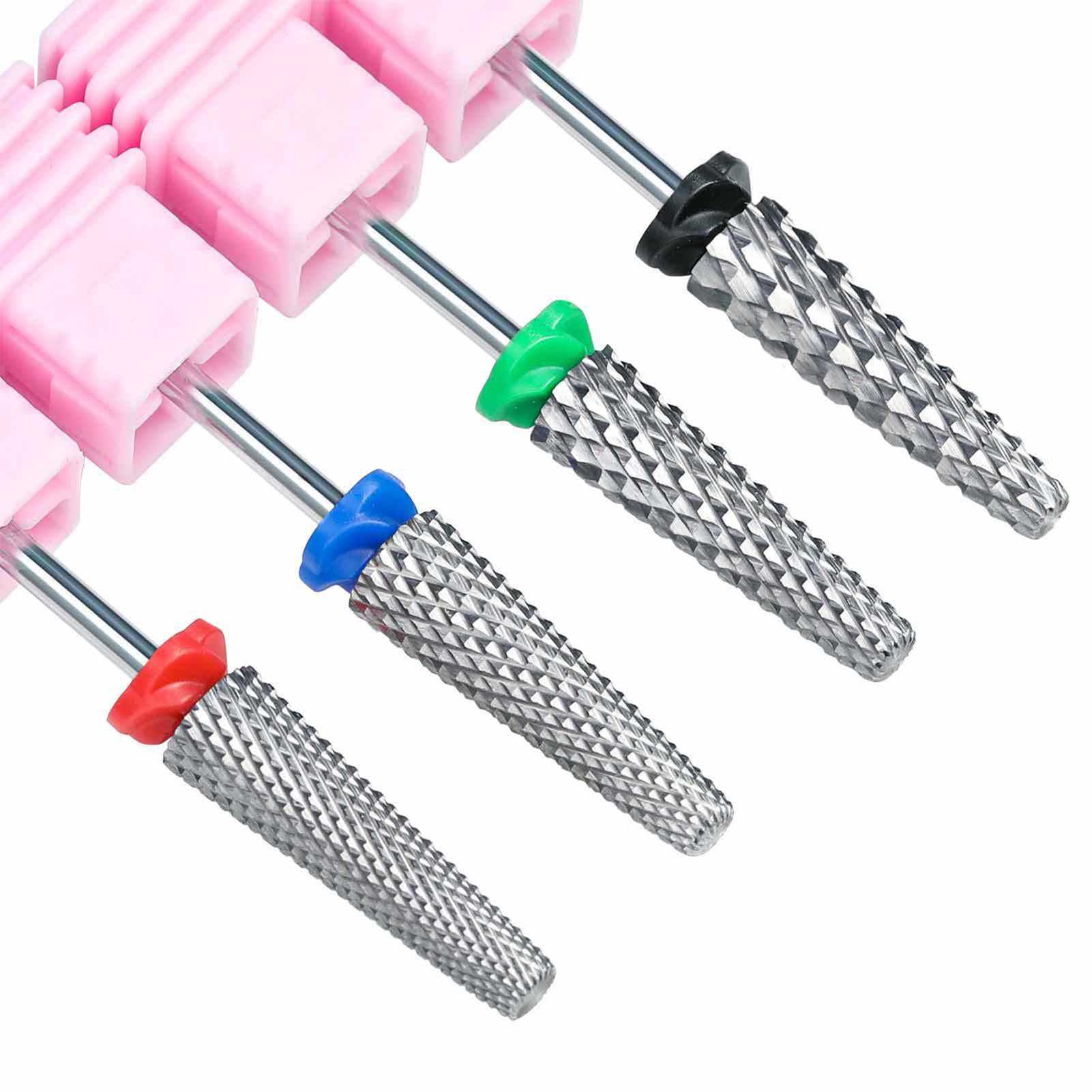 Set mit 4 Nagelbohrern, Maniküre-Bit, Nagelfräser, Nagelfräser, Nagelbohrer, für Maniküre, Pediküre, Salon, Heimgebrauch