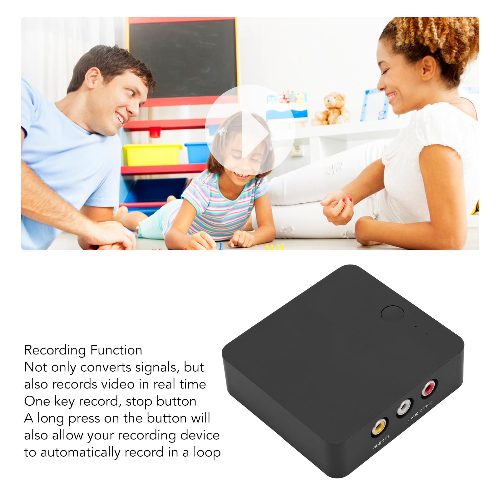 Naroote Convertidor de Interfaz Multimedia a HD Plug and Play Adaptador de Vídeo AV a HD de para Televisores Modernos 1 Unidad