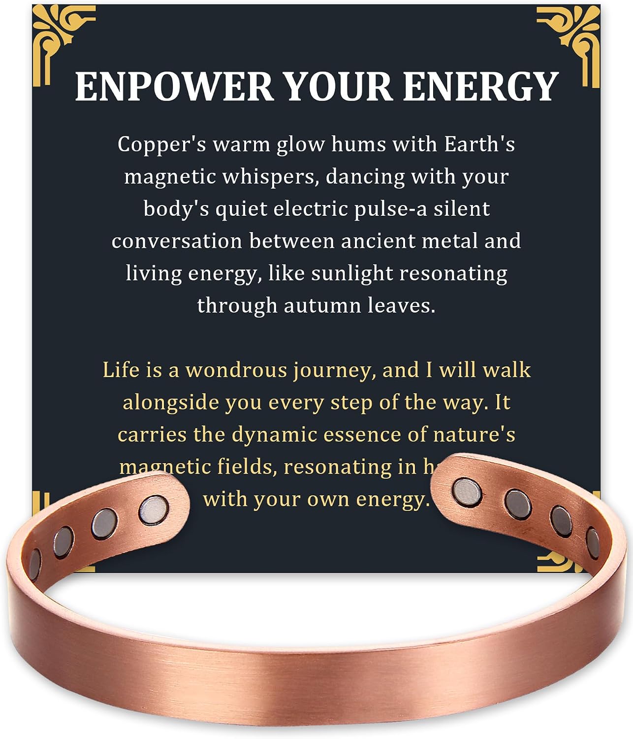Copper Bracelet for Men, 99.99% Pure Copper Bracelet, 18X Enhanced Strength Magnetic with Neodymium Magnets
