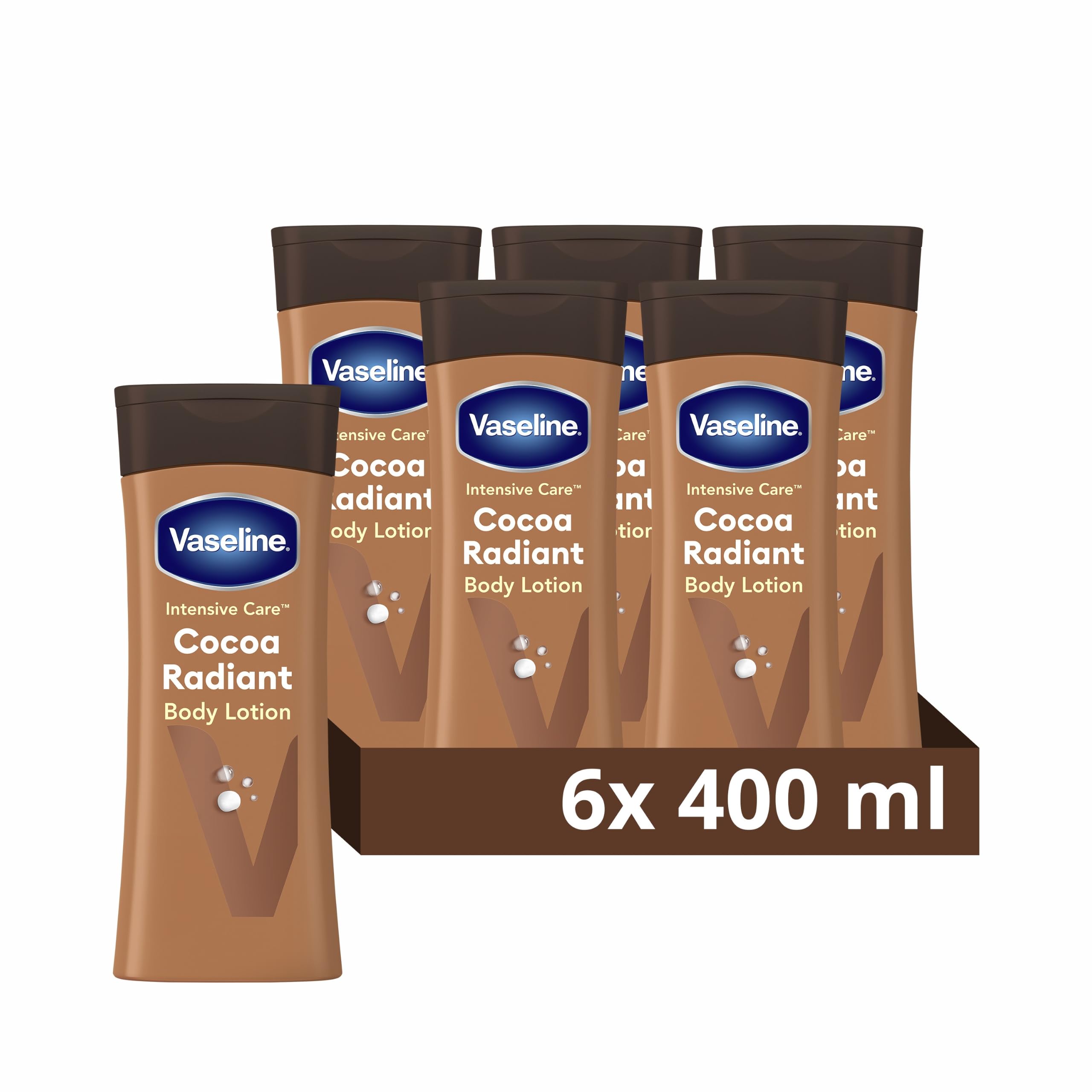 Vaseline Cocoa Radiant Body Lotion 100% Cocoa Butter For Dry Skin 6X 400 Ml