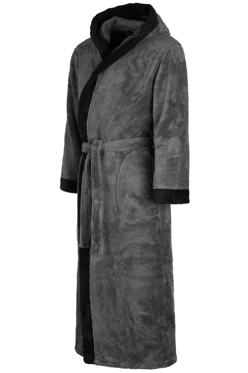 Di Vadini Peignoir Prato à capuche unisexe pour homme et femme - Vêtement de nuit en microfibre élégante - Kimono avec couleur et taille au choix XXS - 5XL I Bath-Robe Öko-Tex Standard 100