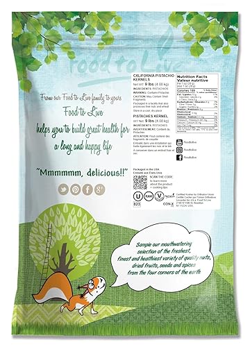 Miniatura 5 de Pistachos sin cáscara, 1.5 libras, verificados sin OMG, crudos, sin sal, granos, Sirtfood, a granel