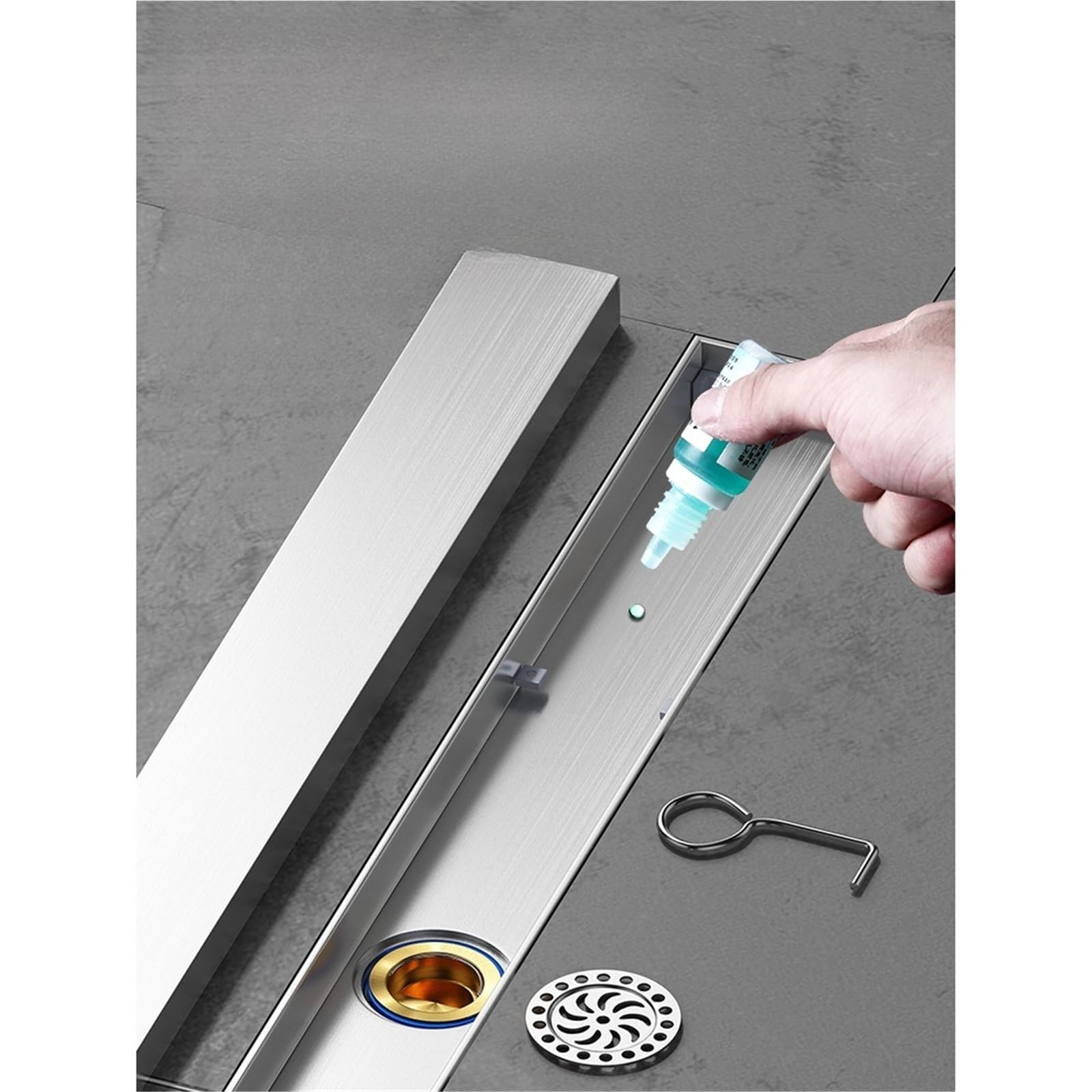Canale Doccia 5.5CM Estremamente stretto 20-90CM Scarico a pavimento Minimo Lineare Doccia Bagno Acciaio inossidabile 304
