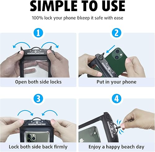 Miniatura 6 de Bolsa impermeable para teléfono, paquete de 2 fundas impermeables para teléfono, bolsa seca grande para iPhone 14 Pro Max, 13 Pro Max, Samsung