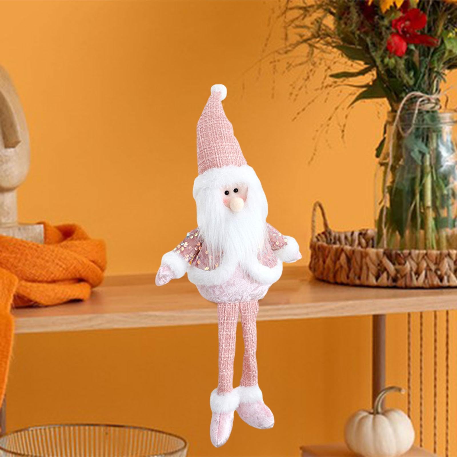 F Fityle Muñeco de Peluche navideño, Figura de Peluche, Centro de Mesa, Adorno, Adorable muñeco navideño de Peluche Coleccionable para Fiestas, Chimenea y, Viejo de Piernas Largas