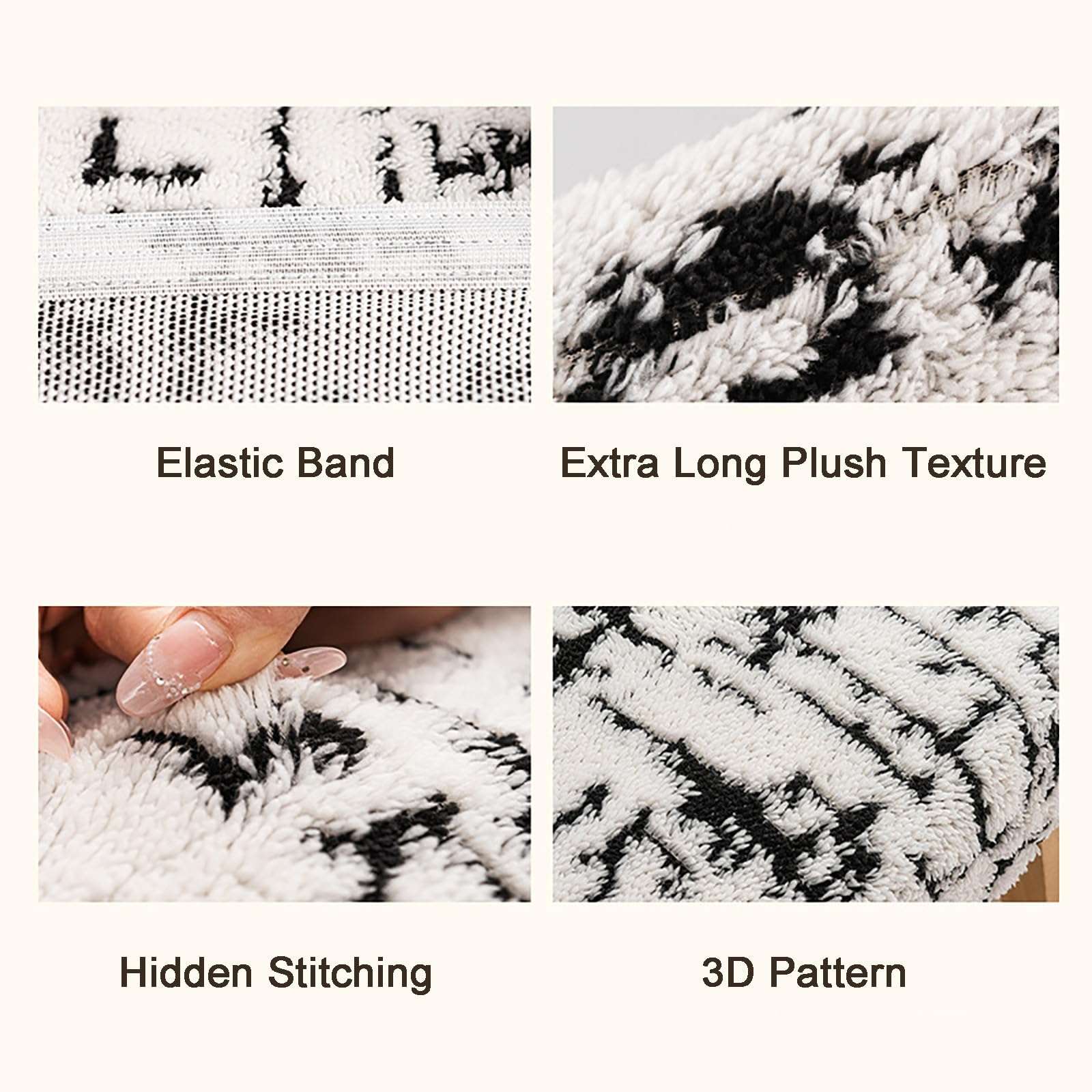 Bedruckte Stuhlhussen für Esszimmerstühle Set, Stretch-Stuhlhussen für Küchenstühle, Abnehmbare Stuhlhussen, für Hochzeiten, Hotels, Bankette und Büros(Black-White,6 pcs)