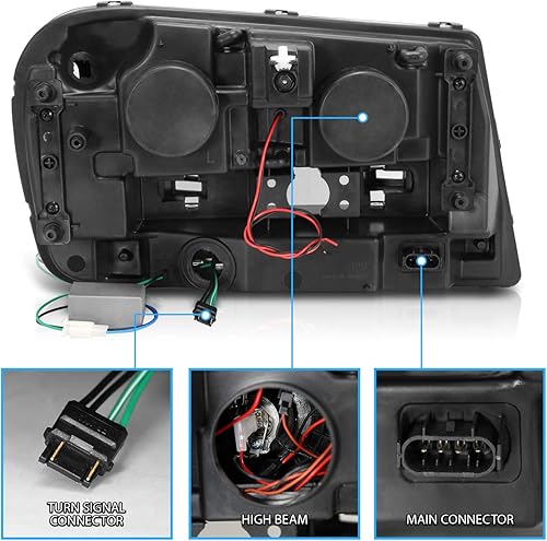 Miniatura 5 de AmeriLite Para Chevy Trailblazer EXT 2002-2009 con rejilla de ancho completo Dual Xtreme LED Halos Black Proyector Faros - Lado del pasajero y del